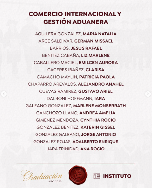 Felicitaciones A Nuestra Nueva Generación De Técnicos Superiores Egresados Del Ie